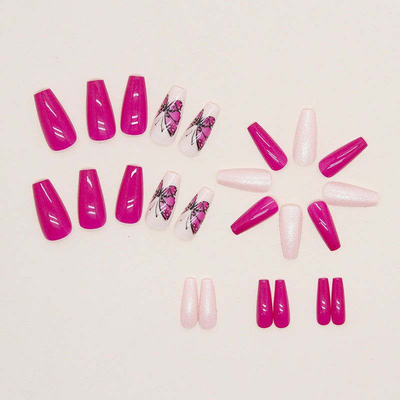 Pequeña de color de ballet plano al por mayor Charfy mariposa de color sólido pegatinas de uñas brillantes